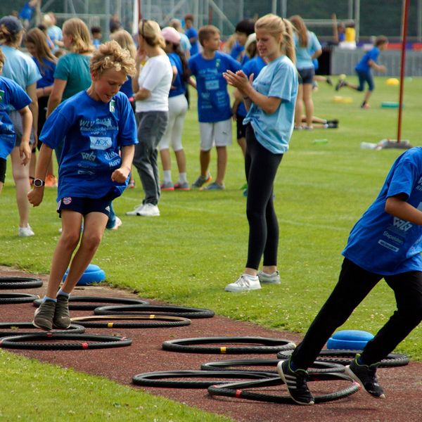 Kinderleichtathletik vor Ort am 28. Juni 2018 in Stuttgart-Degerloch