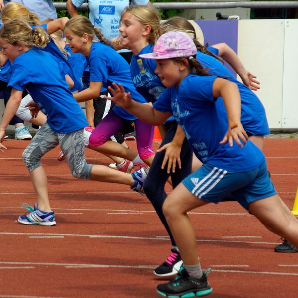 Kinderleichtathletik vor Ort am 28. Juni 2018 in Stuttgart-Degerloch